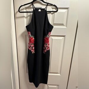 Bisou Bisou black dress with roses